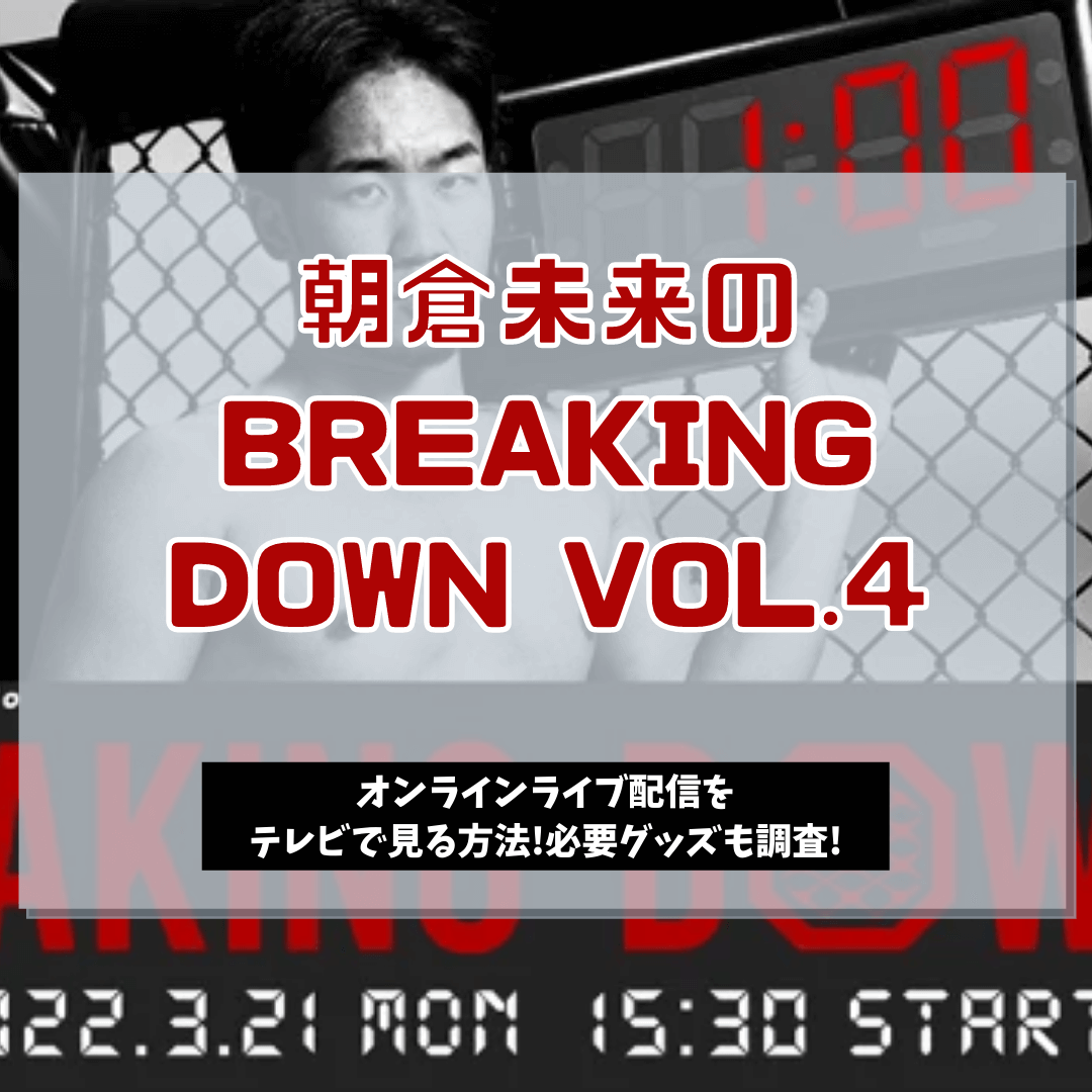 朝倉未来の BREAKING DOWN Vol.4 ライブ配信をテレビで見る方法を調査！必要グッズも紹介！ 子供